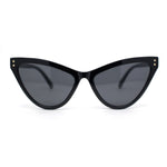 Classy Womens Cat Eye Plastic High Temple Horn Rim Fashion Sunglasses