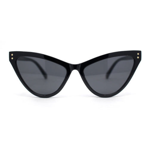 Classy Womens Cat Eye Plastic High Temple Horn Rim Fashion Sunglasses