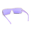 Classic 90s Curved Wrap Rimless Shield Italian Style Metal Rim Sunglasses