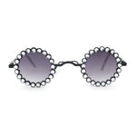 Large Rhinestone Rim Micro Small Hippie Round Circle Lens Metal Sunglasses