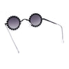 Large Rhinestone Rim Micro Small Hippie Round Circle Lens Metal Sunglasses