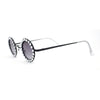 Large Rhinestone Rim Micro Small Hippie Round Circle Lens Metal Sunglasses