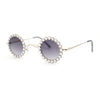 Large Rhinestone Rim Micro Small Hippie Round Circle Lens Metal Sunglasses