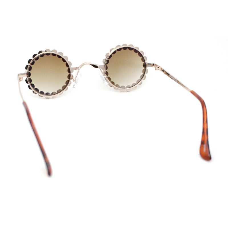 Large Rhinestone Rim Micro Small Hippie Round Circle Lens Metal Sunglasses