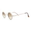 Large Rhinestone Rim Micro Small Hippie Round Circle Lens Metal Sunglasses