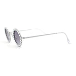 Large Rhinestone Rim Micro Small Hippie Round Circle Lens Metal Sunglasses