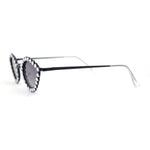 Large Rhinestone Rim Micro Small Hippie Cat Eye Metal Sunglasses