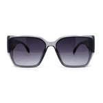 Womens Classy Designer Style Squared Subtle Cat Eye Plastic Sunglasses