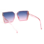 Womens Classy Rimless Plastic Squared Butterfly Diva Sunglasses