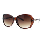 Womens Floral Jewel Hinge Dimensional Bevel Cut Butterfly Sunglasses