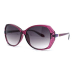 Womens Floral Jewel Hinge Dimensional Bevel Cut Butterfly Sunglasses