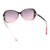 Womens Floral Jewel Hinge Dimensional Bevel Cut Butterfly Sunglasses