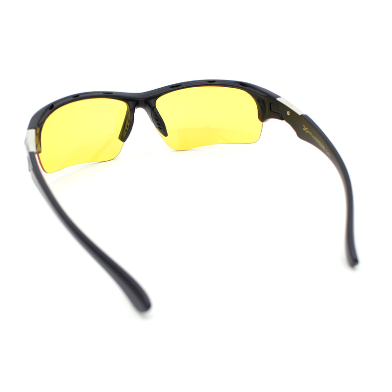 Xloop Mens Night Driving Blue Light Filter Half Rim Plastic Sport Sunglasses