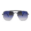 Mens Luxury Mobster Mafia Metal Rim Double Bridge Bevel Lens Sunglasses