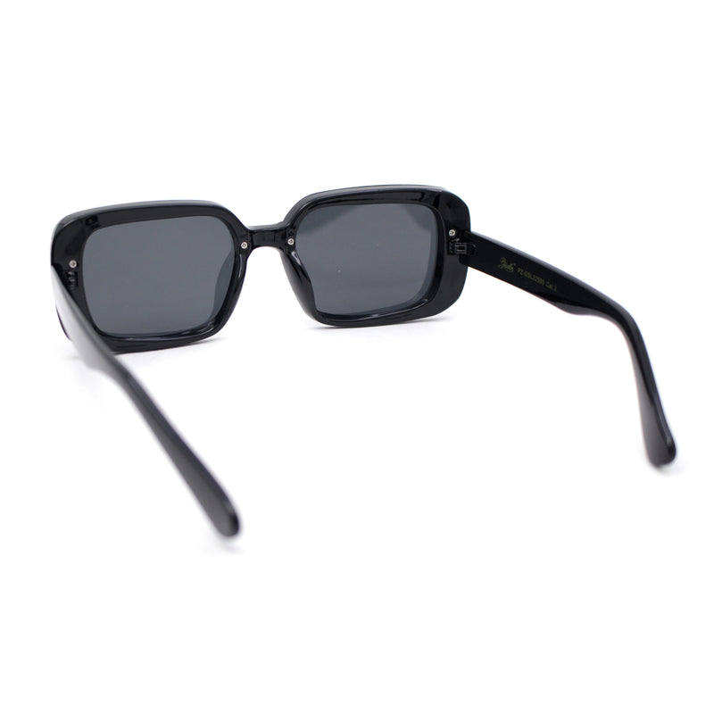 Womens Classy Narrow Rounded Rectangle Rimless Glitter Plastic Sunglasses