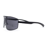 Mens Oversized Luxury Metal Rim Shield Classy European Fashion Sunglasses