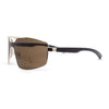 Mens Oversized Luxury Metal Rim Shield Classy European Fashion Sunglasses