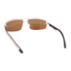 Polarized Antiglare Mens Rimless Rectangle Metal Rim Agent Sunglasses