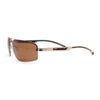 Polarized Antiglare Mens Rimless Rectangle Metal Rim Agent Sunglasses