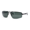 Polarized Antiglare Mens Rimless Rectangle Metal Rim Agent Sunglasses