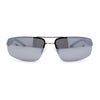 Polarized Antiglare Mens Rimless Rectangle Metal Rim Agent Sunglasses