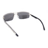 Polarized Antiglare Mens Rimless Rectangle Metal Rim Agent Sunglasses