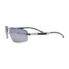 Polarized Antiglare Mens Rimless Rectangle Metal Rim Agent Sunglasses