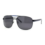 Polarized No Glare Mens Large Rectangle Metal Rim Racer Agent Sunglasses