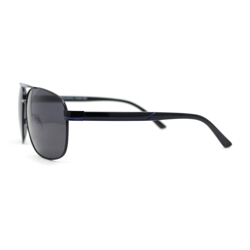 Polarized No Glare Mens Large Rectangle Metal Rim Racer Agent Sunglasses