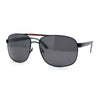 Polarized No Glare Mens Large Rectangle Metal Rim Racer Agent Sunglasses