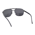 Polarized No Glare Mens Large Rectangle Metal Rim Racer Agent Sunglasses