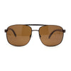 Polarized No Glare Mens Large Rectangle Metal Rim Racer Agent Sunglasses