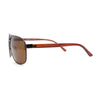 Polarized No Glare Mens Large Rectangle Metal Rim Racer Agent Sunglasses