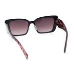 Womens Contemporary Mod Design Metal Rim Rectangle Cat Eye Sunglasses