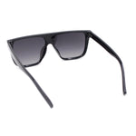 Hipster Urban Fashion Flat Top Shield Horn Rim Rectangular Plastic Sunglasses
