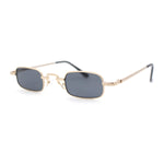 Vintage Style Retro Micro Rectangular Metal Rim Hippie Fashion Sunglasses