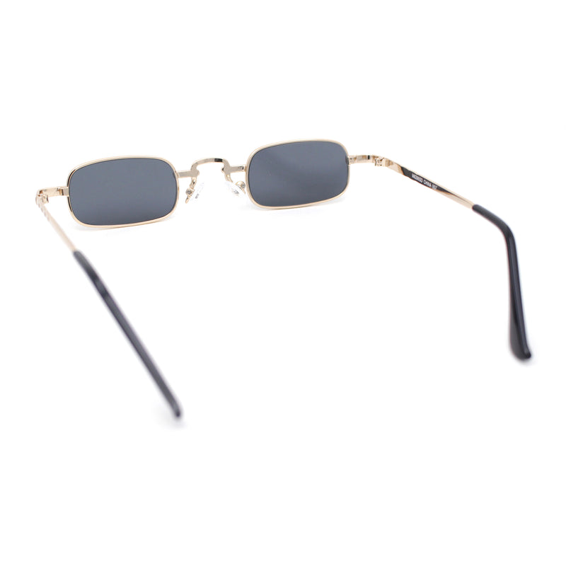 Vintage Style Retro Micro Rectangular Metal Rim Hippie Fashion Sunglasses