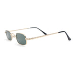 Vintage Style Retro Micro Rectangular Metal Rim Hippie Fashion Sunglasses