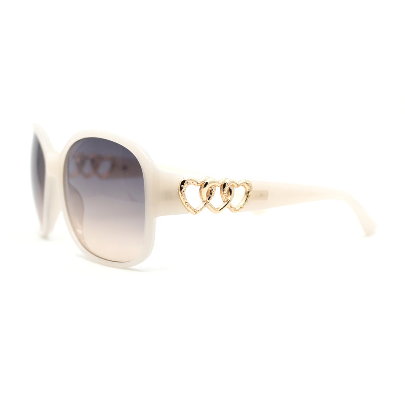 Womens Metal Heart Jewel Chain Hinge Classic Round Butterfly Plastic Sunglasses