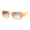 Womens Geometric Square Bevel Rectangle Rhinestone Jewel Plastic Sunglasses
