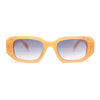 Womens Geometric Square Bevel Rectangle Rhinestone Jewel Plastic Sunglasses