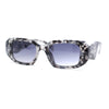 Womens Geometric Square Bevel Rectangle Rhinestone Jewel Plastic Sunglasses