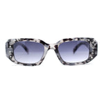 Womens Geometric Square Bevel Rectangle Rhinestone Jewel Plastic Sunglasses