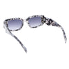 Womens Geometric Square Bevel Rectangle Rhinestone Jewel Plastic Sunglasses