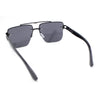 Manly Luxury Half Rim Mobster Rectangle Metal Rim Designer Fashion Sunglasses