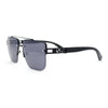 Manly Luxury Half Rim Mobster Rectangle Metal Rim Designer Fashion Sunglasses