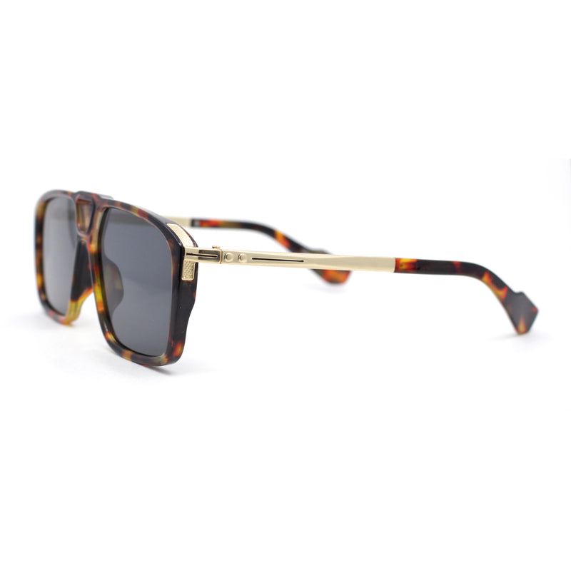 Gentlemanly Luxury Mogul High Temple Flat Top Racer Plastic Sunglasses