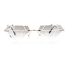 Kids Size Fun Bling Diamond Lens Rimless Party Shade Sunglasses