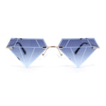 Kids Size Fun Bling Diamond Lens Rimless Party Shade Sunglasses