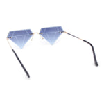 Kids Size Fun Bling Diamond Lens Rimless Party Shade Sunglasses